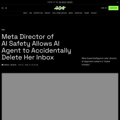Meta Director of AI Safety Allows AI Agent to Accidentally Delete Her Inbox