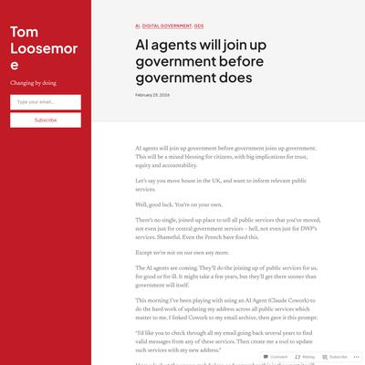 AI agents will join up government before government does – Tom Loosemore