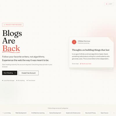 Blogs Are Back — Discover and Follow Independent Blogs