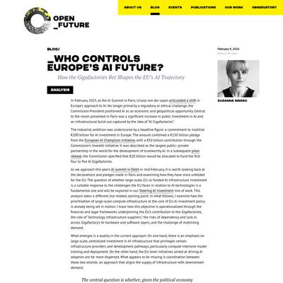 Who Controls Europe’s AI Future? – Open Future