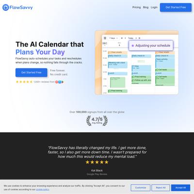 FlowSavvy: The AI Calendar that Plans Your Day