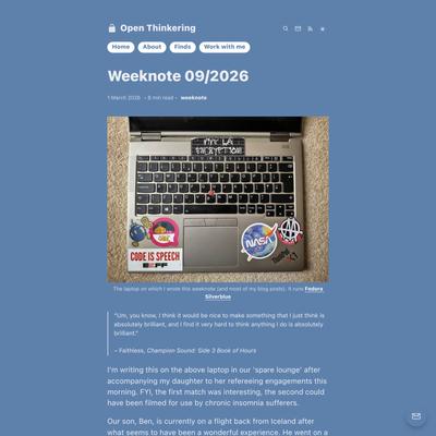 Weeknote 09/2026