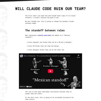 Will Claude Code ruin our team?