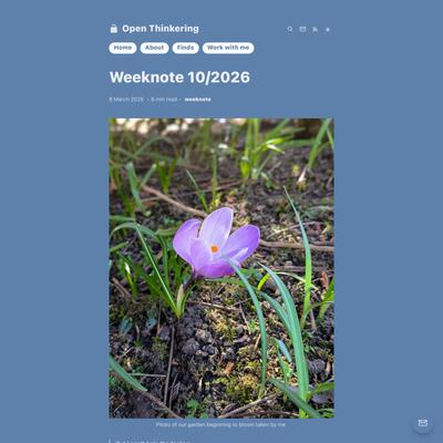 Weeknote 10/2026