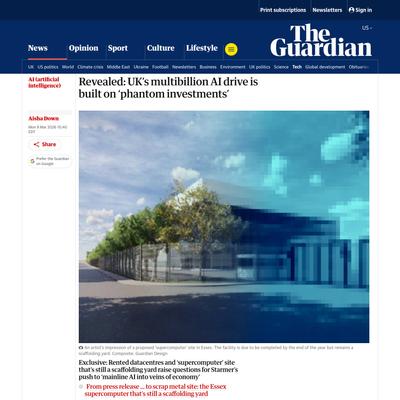 Revealed: UK’s multibillion AI drive is built on ‘phantom investments’ | AI (artificial intelligence) | The Guardian