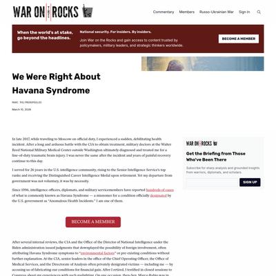 We Were Right About Havana Syndrome