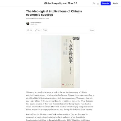The ideological implications of China’s economic success