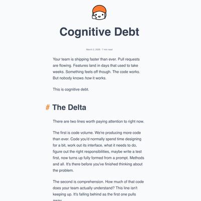 Cognitive Debt