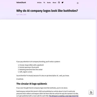 Why do AI company logos look like buttholes? • VelvetShark