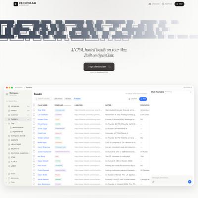 DenchClaw — AI CRM, hosted locally on your Mac