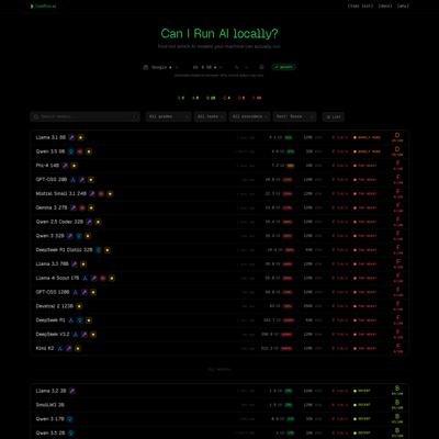 CanIRun.ai — Can your machine run AI models?