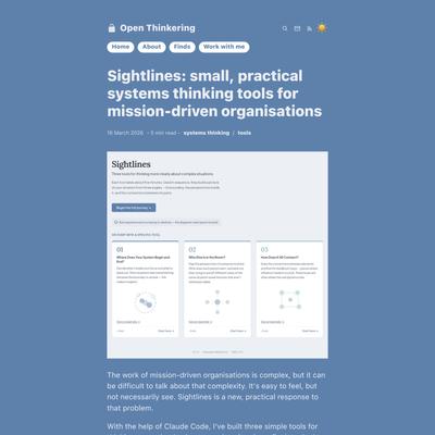 Sightlines: small, practical systems thinking tools for mission-driven organisations
