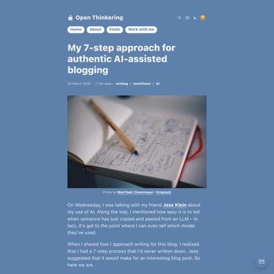 My 7-step approach for authentic AI-assisted blogging
