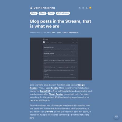 Blog posts in the Stream, that is what we are
