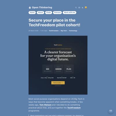 Secure your place in the TechFreedom pilot cohort!