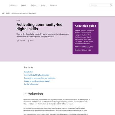 Activating community-led digital skills - Jisc
