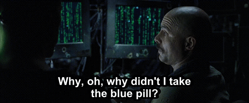 Why, oh, why didn't I take the blue pill?