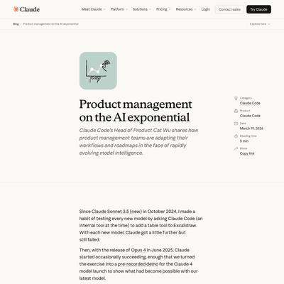 Product management on the AI exponential | Claude
