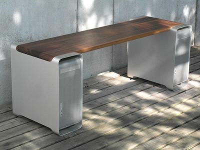 Mac Pros repurposed as a bench