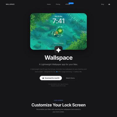 Wallspace - Live wallpapers for Mac