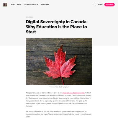 Digital Sovereignty in Canada: Why Education Is the Place to Start