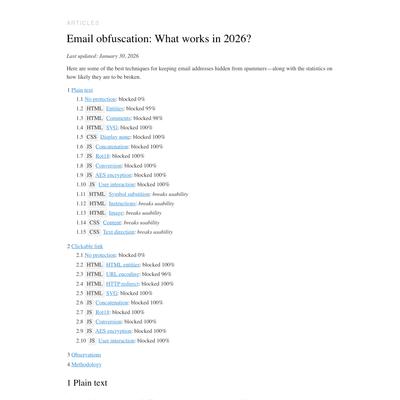 Email obfuscation: What works in 2026?