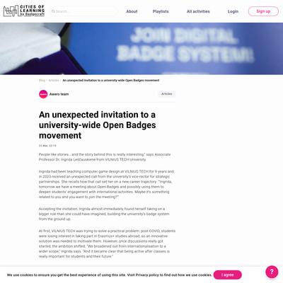 An unexpected invitation to a university-wide Open Badges movement