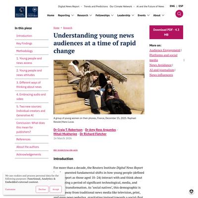 Understanding young news audiences at a time of rapid change | Reuters Institute for the Study of Journalism