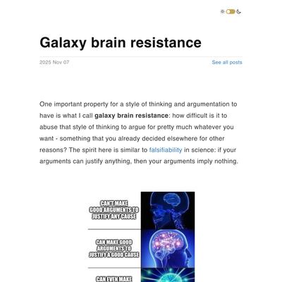 Galaxy brain resistance