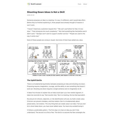 Shooting Down Ideas Is Not a Skill — Scott Lawson