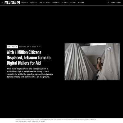 With One Million Displaced, Lebanon Turns to Digital Wallets for Aid | WIRED