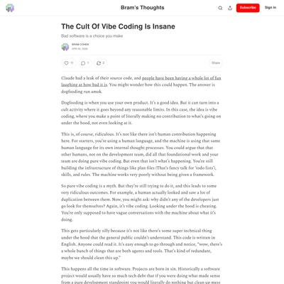 The Cult Of Vibe Coding Is Insane - by Bram Cohen