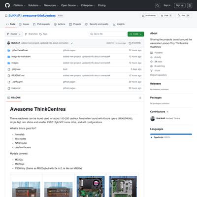 BoKKeR/awesome-thinkcentres: Sharing the projects based around the awesome Lenovo Tiny Thinkcentre machines