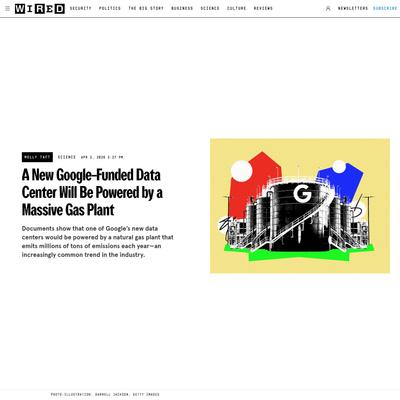 A New Google-Funded Data Center Will Be Powered by a Massive Gas Plant | WIRED