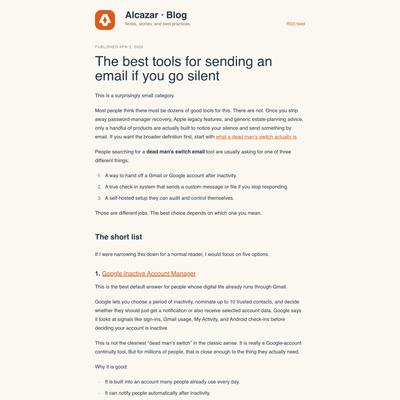 The best tools for sending an email if you go silent · Blog · Alcazar Security