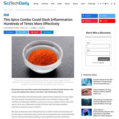 This Spice Combo Could Slash Inflammation Hundreds of Times More Effectively
