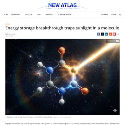 Energy storage breakthrough traps sunlight in a molecule