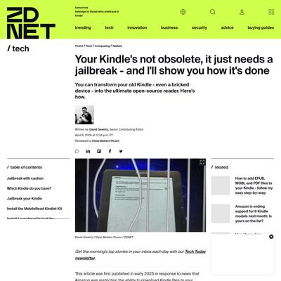 Your Kindle's not obsolete, it just needs a jailbreak - and I'll show you how it's done | ZDNET