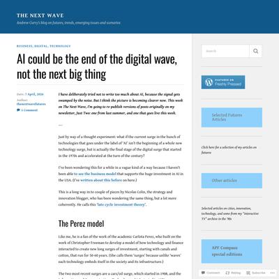 AI could be the end of the digital wave, not the next big thing – the next wave