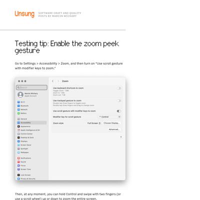 MacOS Tip: Enable the Zoom ‘Peek’ Gesture
