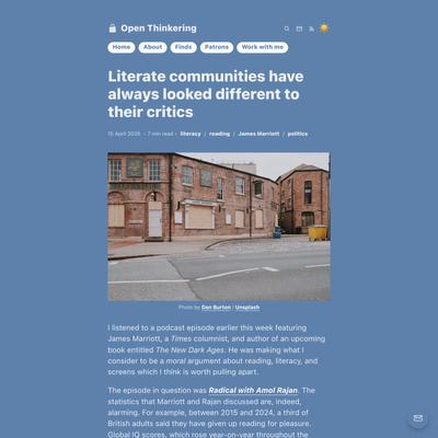 Literate communities have always looked different to their critics