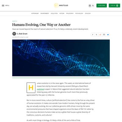 Humans Evolving, One Way or Another