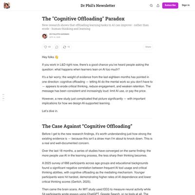 The "Cognitive Offloading" Paradox