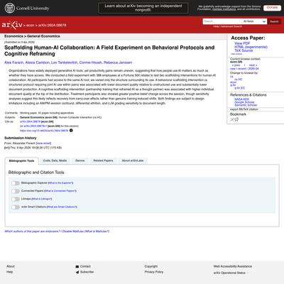 [2604.08678] Scaffolding Human-AI Collaboration: A Field Experiment on Behavioral Protocols and Cognitive Reframing