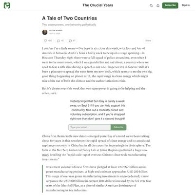 A Tale of Two Countries - by Bill McKibben