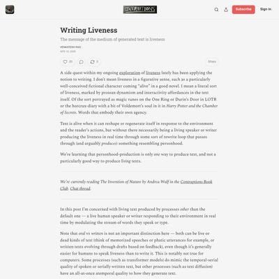 Writing Liveness - by Venkatesh Rao - Contraptions