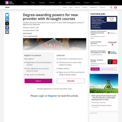 London School of Innovation gets degree-awarding powers for AI-taught courses