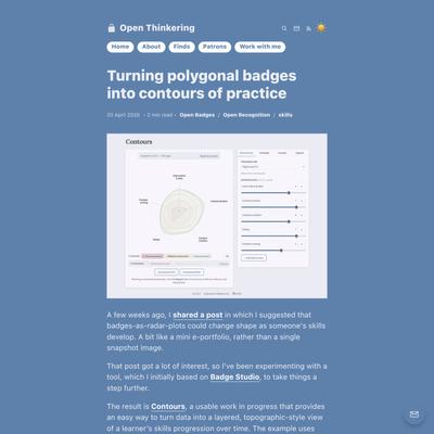 Turning polygonal badges into contours of practice