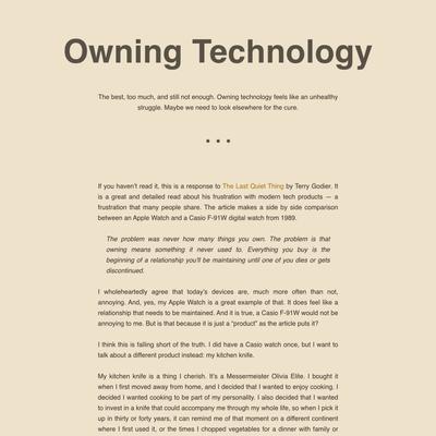 Owning Technology