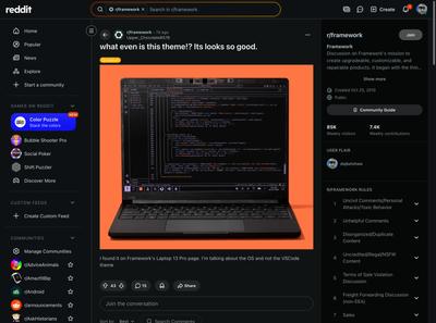 what even is this theme!? Its looks so good. : r/framework